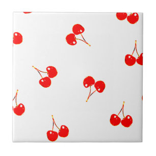 Azulejo De Cerámica Versión pop del patrón de cerezas