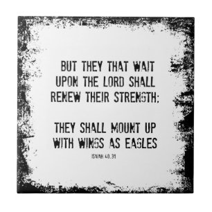 Azulejo De Cerámica Verso de la Biblia: Alas como águilas