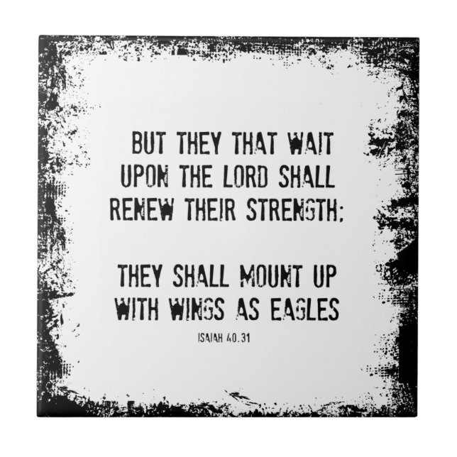 Azulejo De Cerámica Verso de la Biblia: Alas como águilas (Frente)