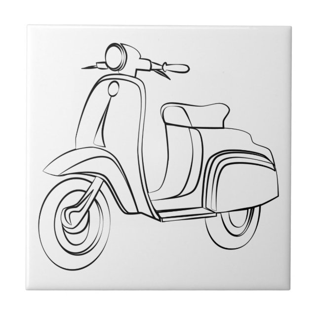 Azulejo De Cerámica Vespa del vintage (Frente)