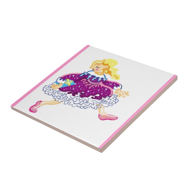 Azulejo De Cerámica vestido fiesta (Lado)