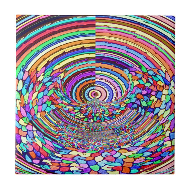 Azulejo De Cerámica Viaje psicodélico (Frente)