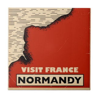 Azulejo De Cerámica Viaje Vintage A Normandía, Francia