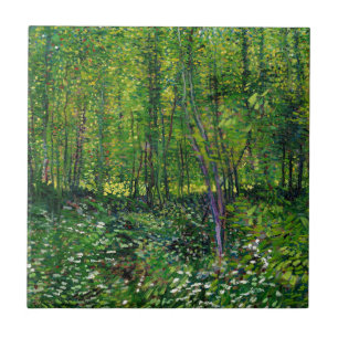 Azulejo De Cerámica Vicente Van Gogh Trees Y Subcrecimiento