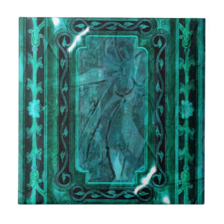 Azulejo De Cerámica Victorian azul del vintage de la aguamarina