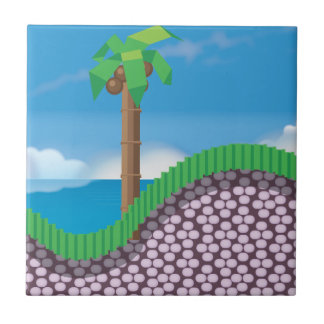 Azulejo De Cerámica Videojuego vintage Palm Trees.