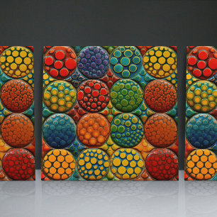 Azulejo de cerámica vidriada con relieve falso pun