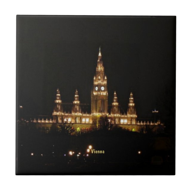 Azulejo De Cerámica Viena de noche (Frente)