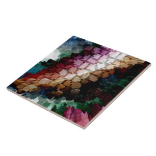 Azulejo De Cerámica Viento oscuro centrado en el cubo