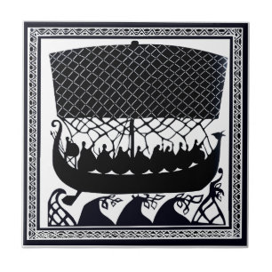 Azulejo De Cerámica Viking Trip to Paradise