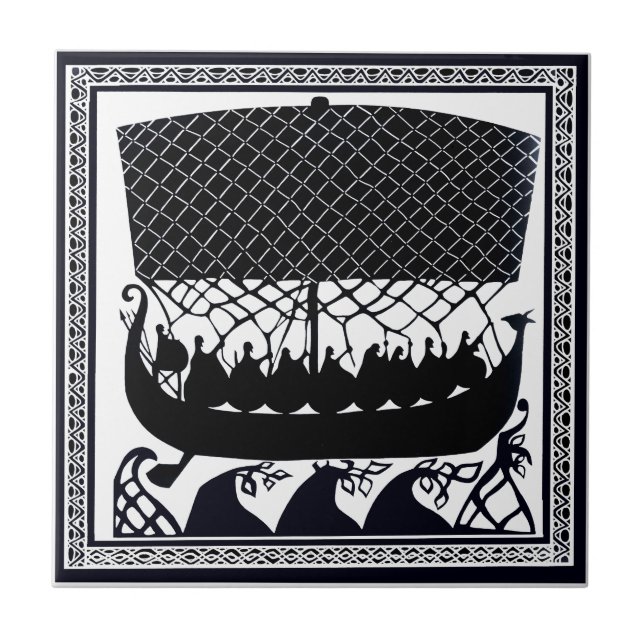 Azulejo De Cerámica Viking Trip to Paradise (Frente)