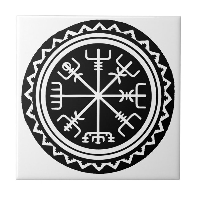 Azulejo De Cerámica Viking Vegvisir Compass (Frente)