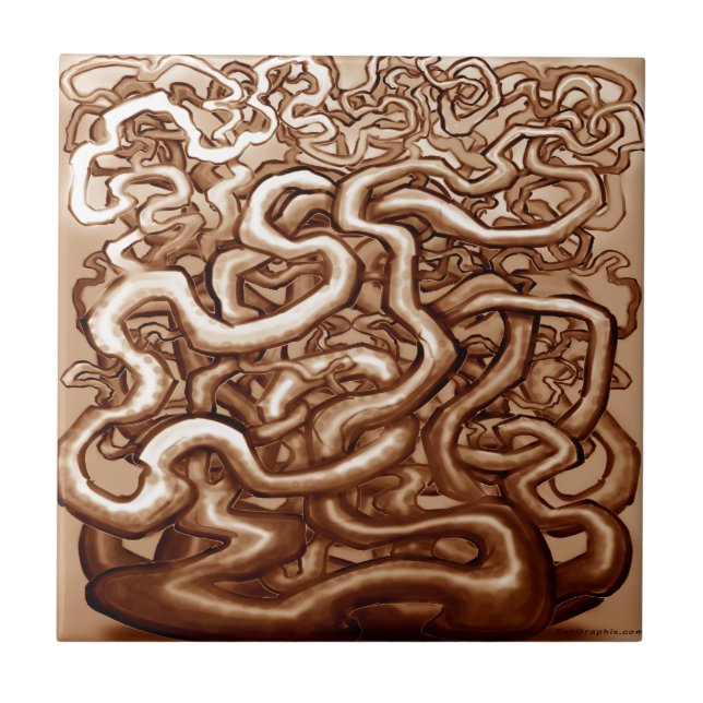 Azulejo De Cerámica Viñas de Brown (Frente)
