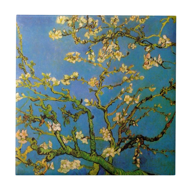 Azulejo De Cerámica Vincent van Gogh - Almendro en Flor (Frente)