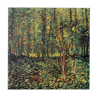 Azulejo De Cerámica Vincent Van Gogh - Árboles y sotobosque Arte Fino