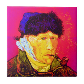 Azulejo De Cerámica Vincent Van Gogh - Autorretrato Vendaje Pop Art