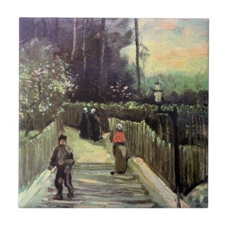 Azulejo De Cerámica Vincent Van Gogh - Camino inclinado en Montmartre