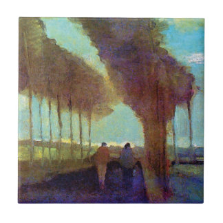Azulejo De Cerámica Vincent Van Gogh - Camino rural con dos figuras