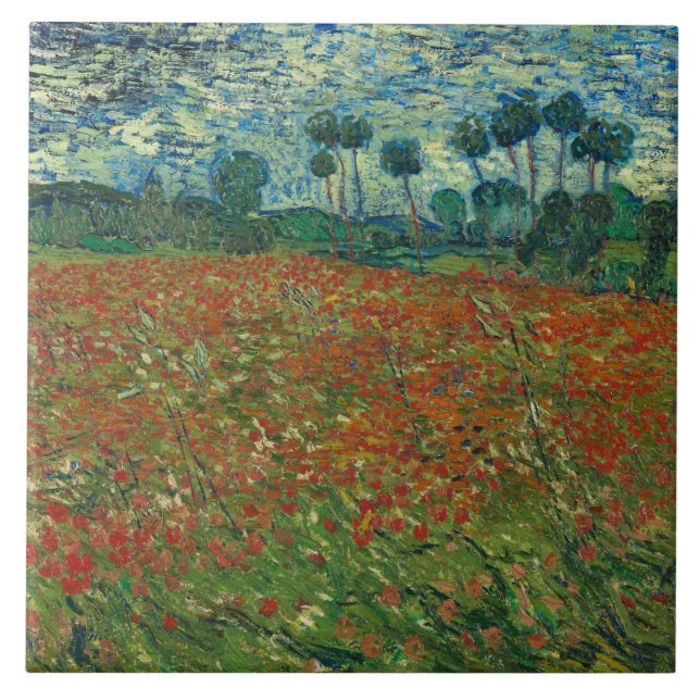 Azulejo De Cerámica Vincent van Gogh - Campo de amapola (Frente)