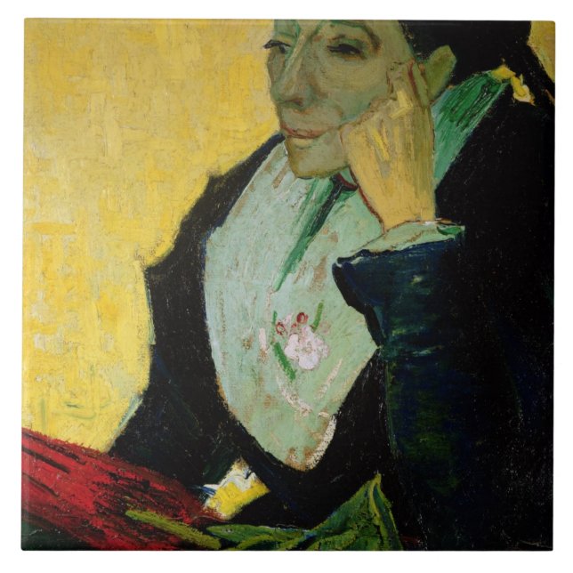 Azulejo De Cerámica Vincent van Gogh el | L'Arlesienne, detalle, 1888 (Frente)