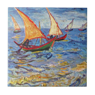 Azulejo De Cerámica Vincent Van Gogh - El Mar En Saintes Maries