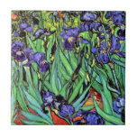 Azulejo De Cerámica Vincent Van Gogh - Irises - Bella Artes de los ama<br><div class="desc">Aceite sobre lienzo de 1889 que muestra hermosos iris morados que Van Gogh pintó mientras se alojaba en el asilo en Saint Paul-de-Mausole en Saint-Remy, Francia. Mientras que muchas versiones de esta pintura muestran las flores como azules, científicos que estudian los iris en una de las pinturas posteriores de Van...</div>
