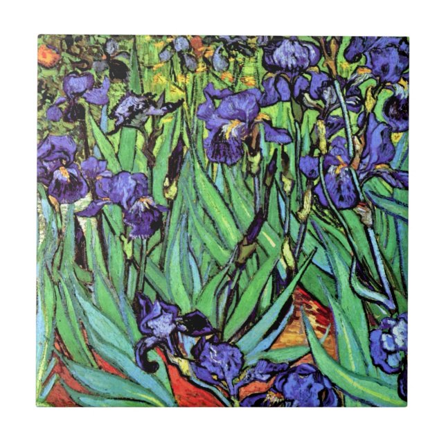 Azulejo De Cerámica Vincent Van Gogh - Irises - Bella Artes de los ama (Frente)