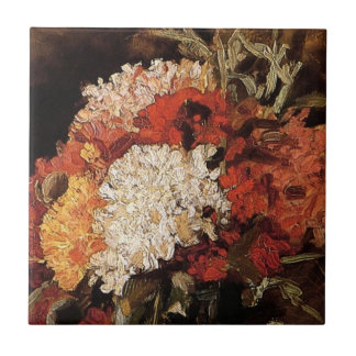 Azulejo De Cerámica Vincent Van Gogh - Jarrón con Claveles - Arte Fino