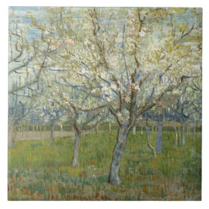 Azulejo De Cerámica Vincent van Gogh - la huerta rosada