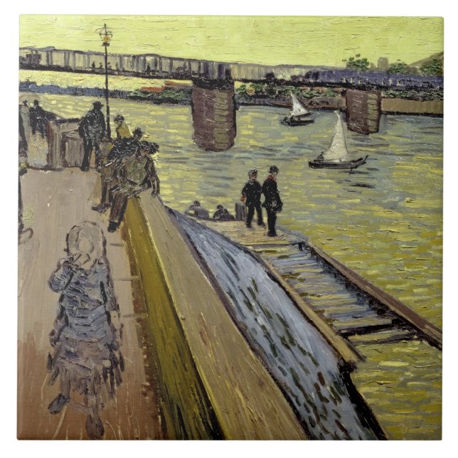 Azulejo De Cerámica Vincent van Gogh| Le Pont de Trinquetaille Arles (Frente)