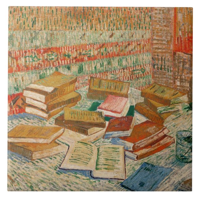 Azulejo De Cerámica Vincent van Gogh | Los Libros Amarillos, 1887 (Frente)