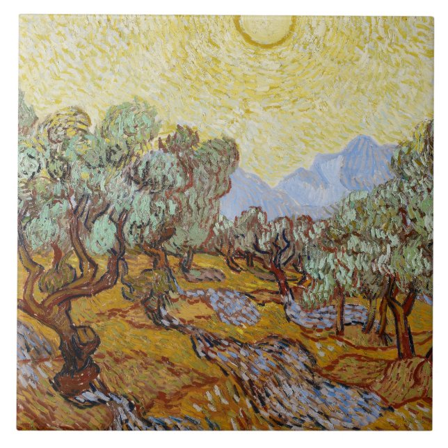 Azulejo De Cerámica Vincent van Gogh - Olivos (Frente)