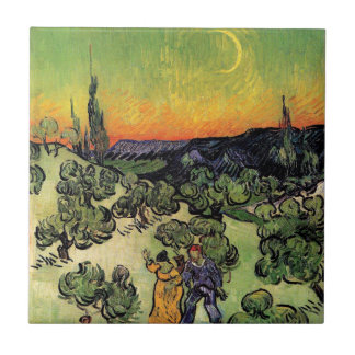 Azulejo De Cerámica Vincent Van Gogh - Paisaje con Pareja Arte Fino