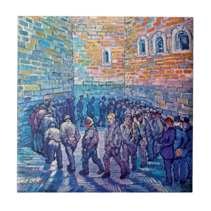 Azulejo De Cerámica Vincent Van Gogh - Presos dando una vuelta