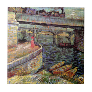 Azulejo De Cerámica Vincent Van Gogh - Puentes sobre el Sena