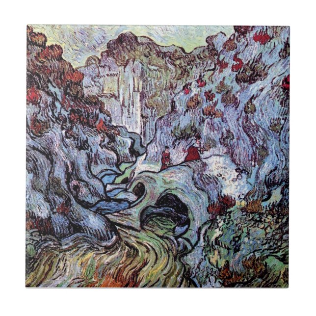 Azulejo De Cerámica Vincent Van Gogh - The Ravine (Les Peiroulets) (Frente)