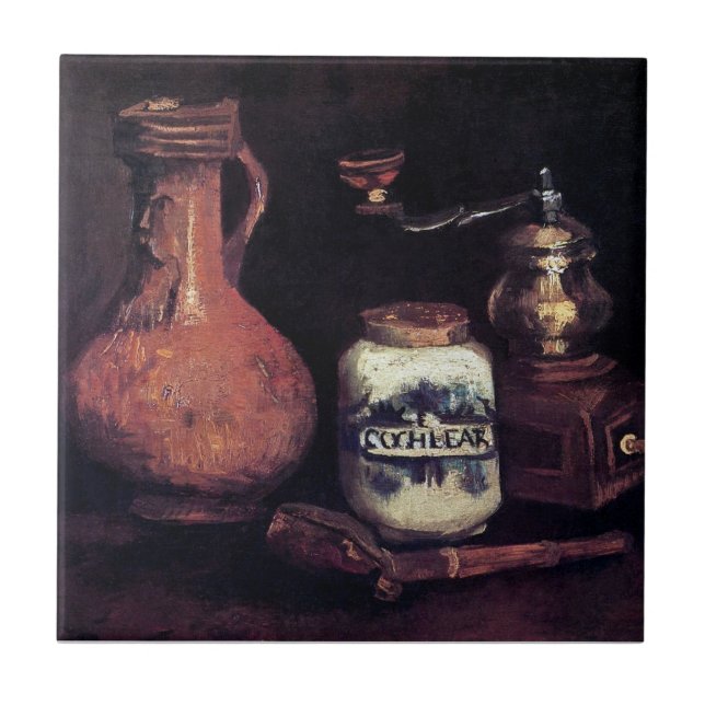 Azulejo De Cerámica Vincent Van Gogh - Todavía La Vida Con El Café Mil (Frente)