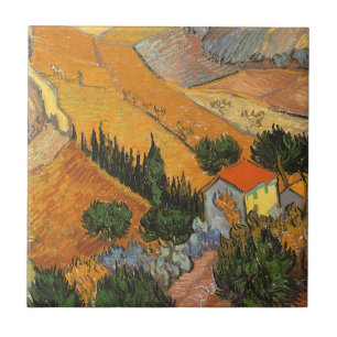 Azulejo De Cerámica Vincent van Gogh - Valle con Labrador