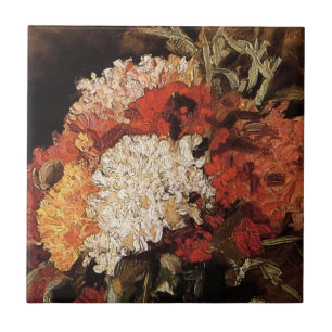Azulejo De Cerámica Vincent Van Gogh - Vase Con Carnations - Bella Art