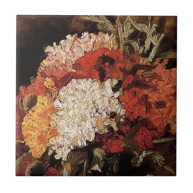 Azulejo De Cerámica Vincent Van Gogh - Vase Con Carnations - Bella Art (Frente)