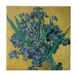 Azulejo De Cerámica Vincent van Gogh - Vase con fondo amarillo irlandé