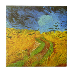 Azulejo De Cerámica Vincent van Gogh Wheat Field with Crows