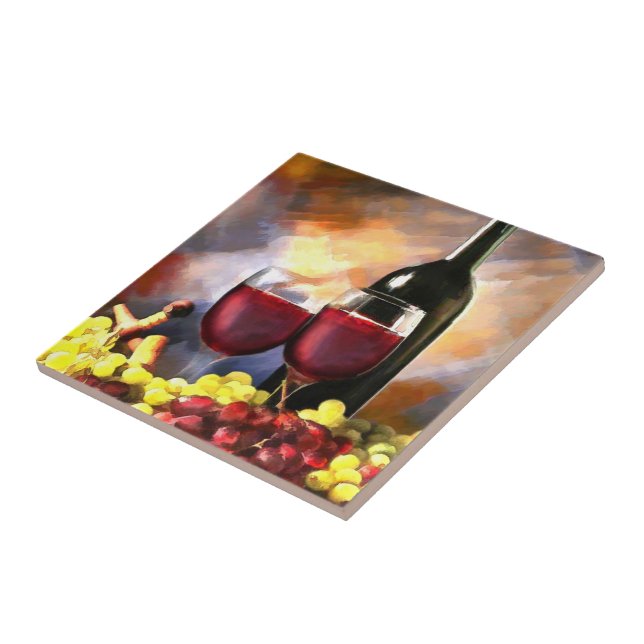 Azulejo De Cerámica Vino antes y después (Lado)