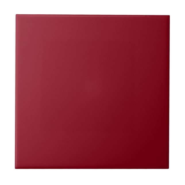 Azulejo De Cerámica Vino Borgoña Color rojo oscuro sólo Personalizado (Frente)