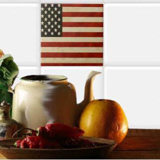 Azulejo De Cerámica Vintage American Flag GIFTS