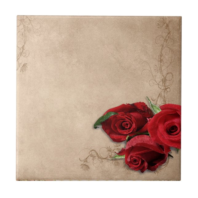 Azulejo De Cerámica Vintage Brandy Rosa (Frente)