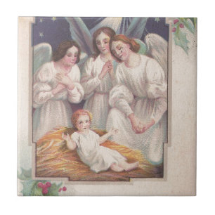Azulejo De Cerámica Vintage Christmas Angels