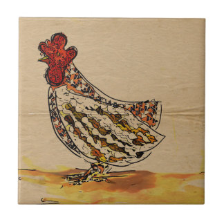 Azulejo De Cerámica Vintage del pollo