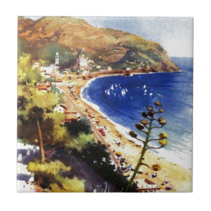Azulejo De Cerámica Vintage Levanto Génova Italia Turismo