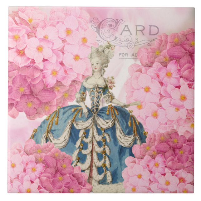 Azulejo De Cerámica Vintage Marie Antoinette Cerámica Tile (Frente)